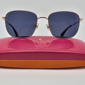 Kate Spade New York Kiyah Gold Frame Grey Lens Sunglasses w/ Case 53-18-140